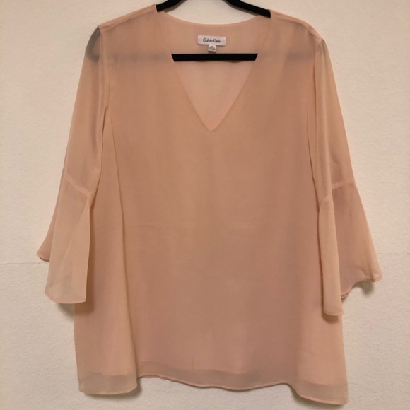 Calvin Klein Blush Blouse - Picture 1 of 5